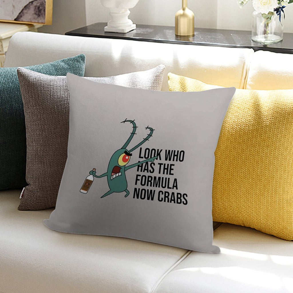 Plankton Secret Formula Handmade Drink Soft High-Density Material Throw Pillow