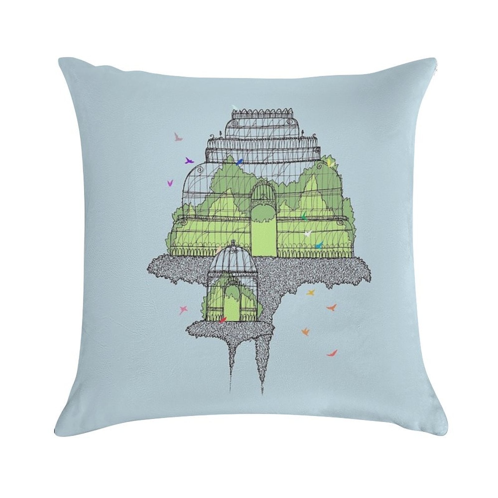 Botanical Gardens Soft Short Plush Fabric Throw Pillow