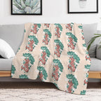 Red Snake Surrounded by The Clover Leaf Comfort Throw Blanket