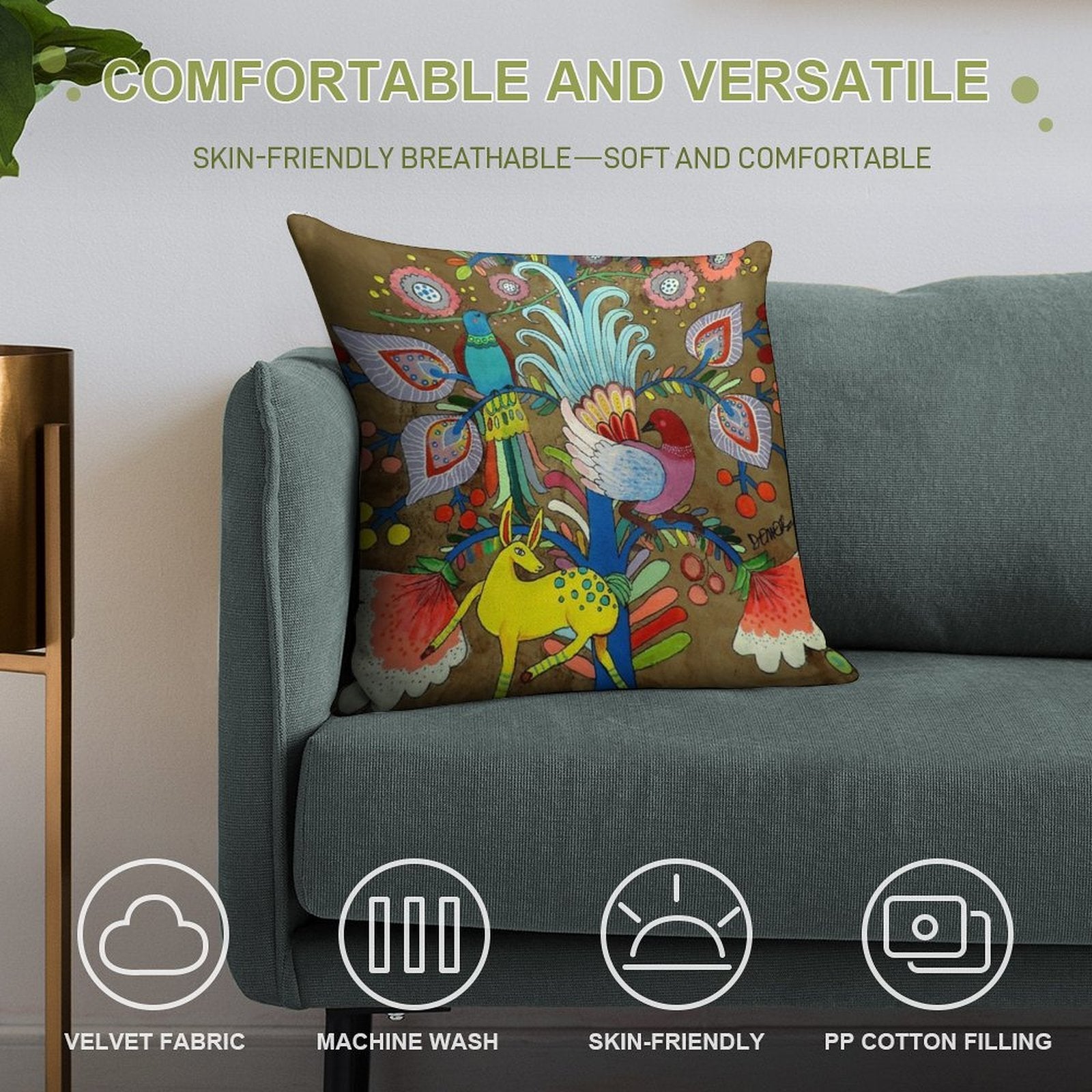 Amate Uno Soft Shrink-Resistant Throw Pillow