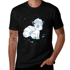 Pokémon Alolan Vulpix Winter Watercolor Portrait  Cotton T-Shirt
