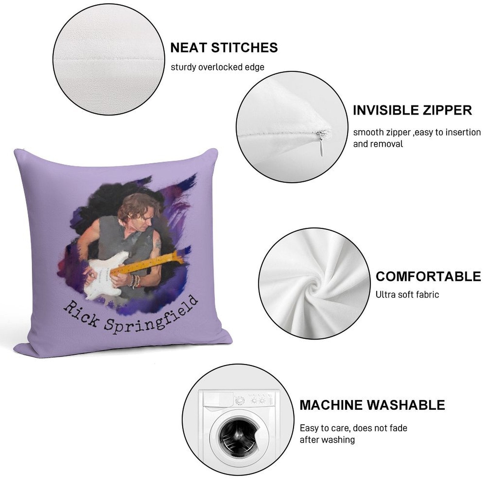 Rick Springfield In Concert Soft Decorative Cover Throw Pillow