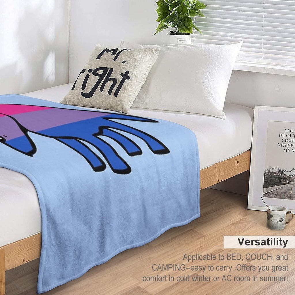 Biceratops (Bisexual Triceratops) Plush Throw Blanket