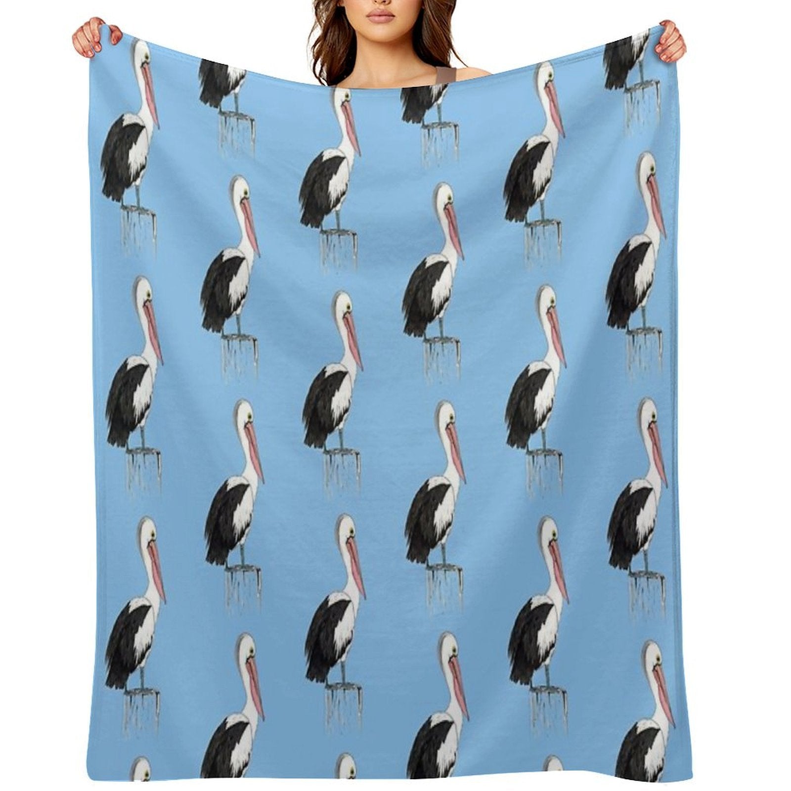 Australian Pelican Travel-friendly Throw Blanket