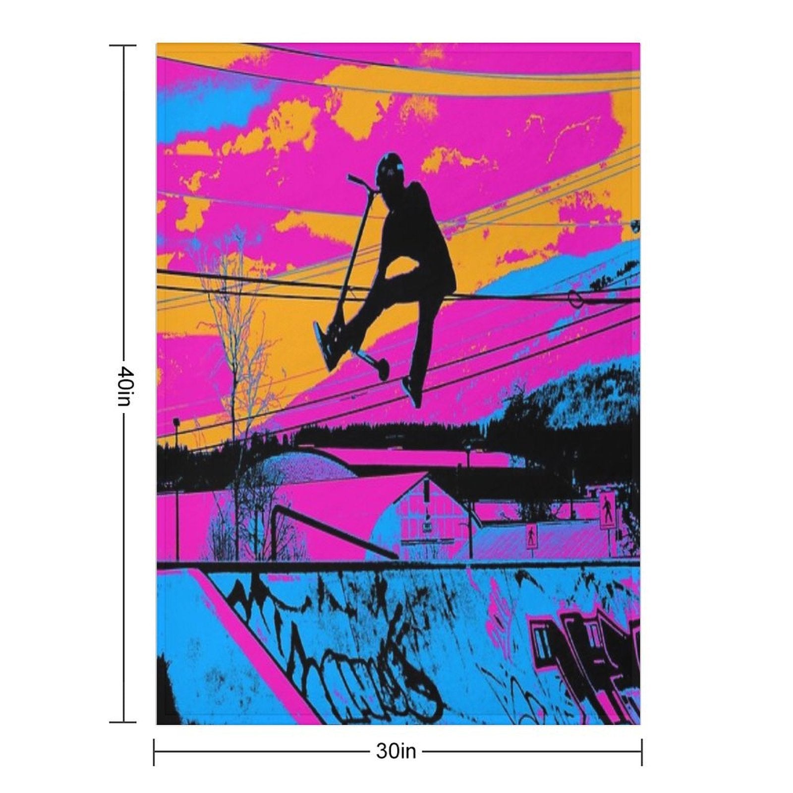 Let's Fly! - Stunt Scooter Compact Throw Blanket