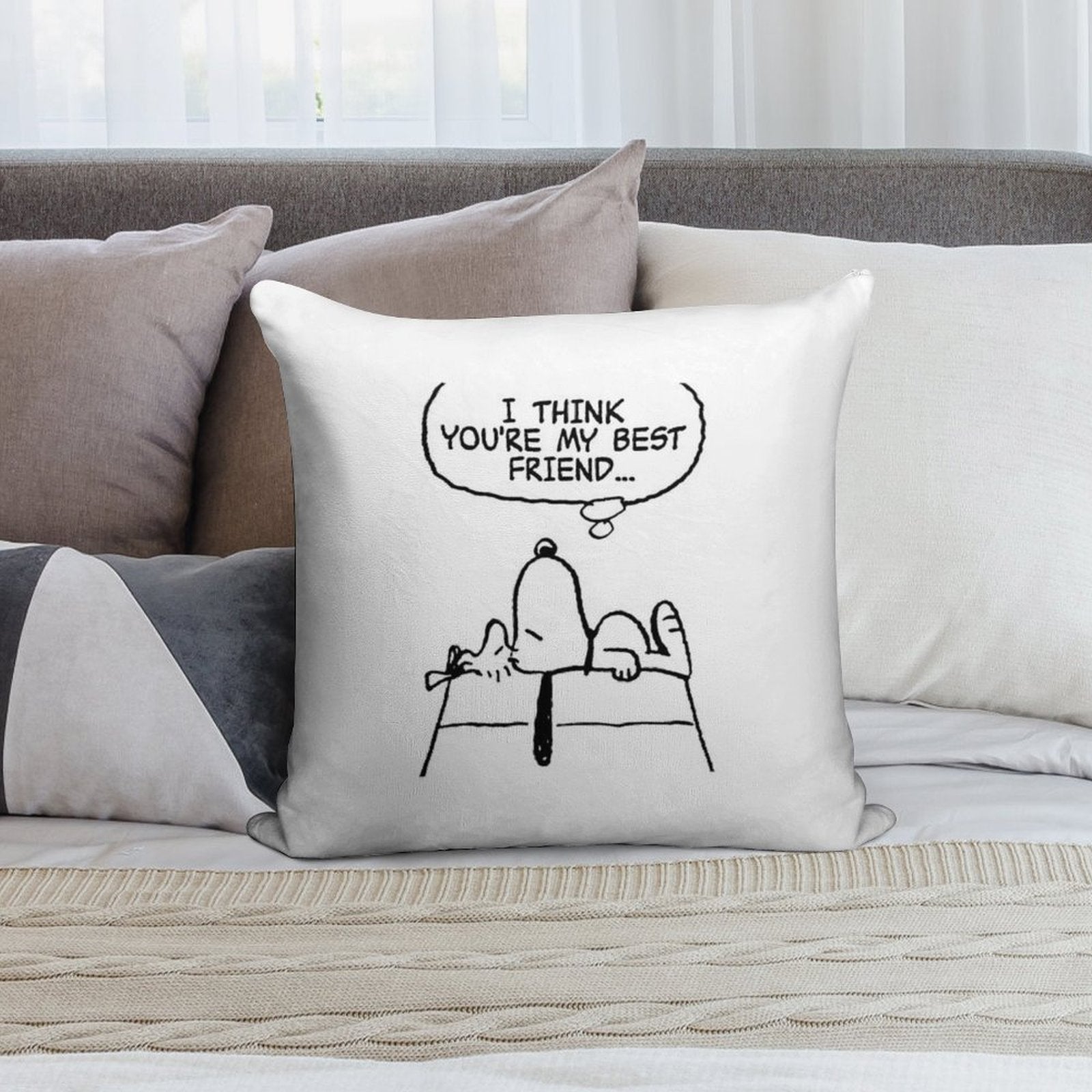 Snoopy X Woodstock X Fall Out Boy The Kids Aren't Alright Soft Easy Maintenance Throw Pillow