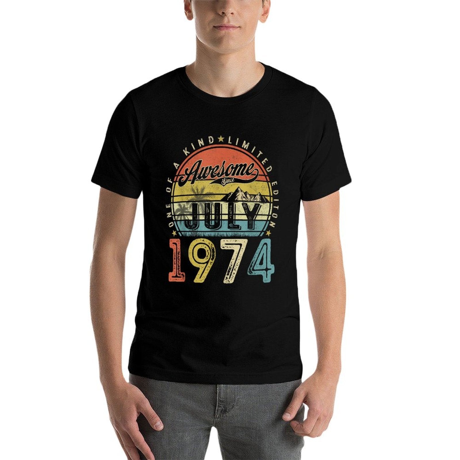 Funny 50 Year Old July 1974 Vintage Retro 50th Birthday Gift  Slim-fit Cut T-Shirt