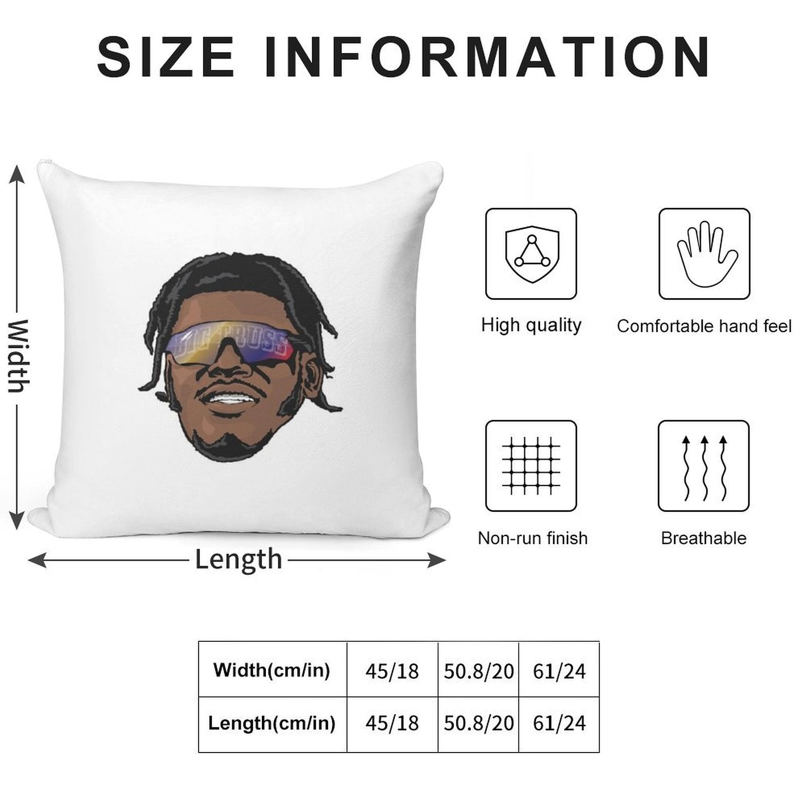 MF840ZELEE1HO Soft Multiple Sizes Throw Pillow