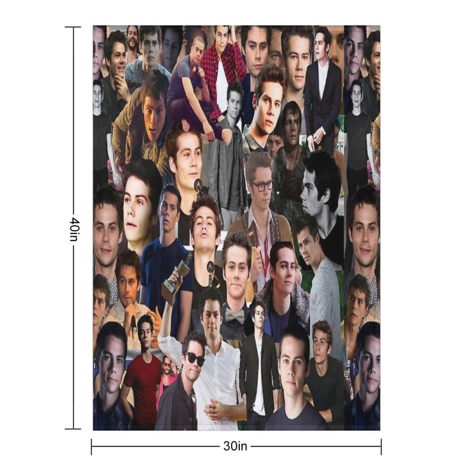 Dylan O'Brien Abstract Seamless Collage Pattern Wrinkle-free Throw Blanket