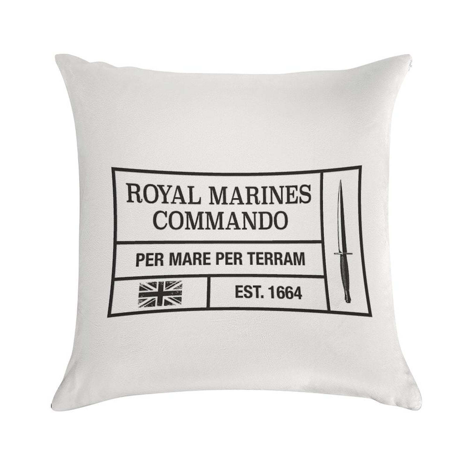 Royal Marines Commando Moto Per Mare Per Terram Soft Anti-Pilling Throw Pillow