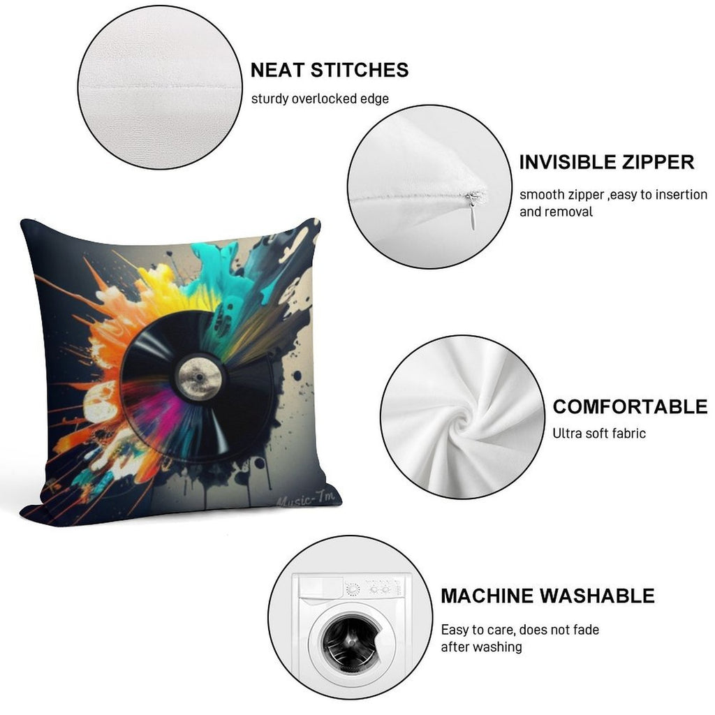 Color Explosion Vinyl Soft Style Accent Throw Pillow