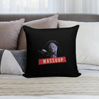 Wassup Scream Scary Movie Fun Soft Short Plush Fabric Throw Pillow
