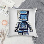 Almost Blue Robot Soft Easy Maintenance Throw Pillow