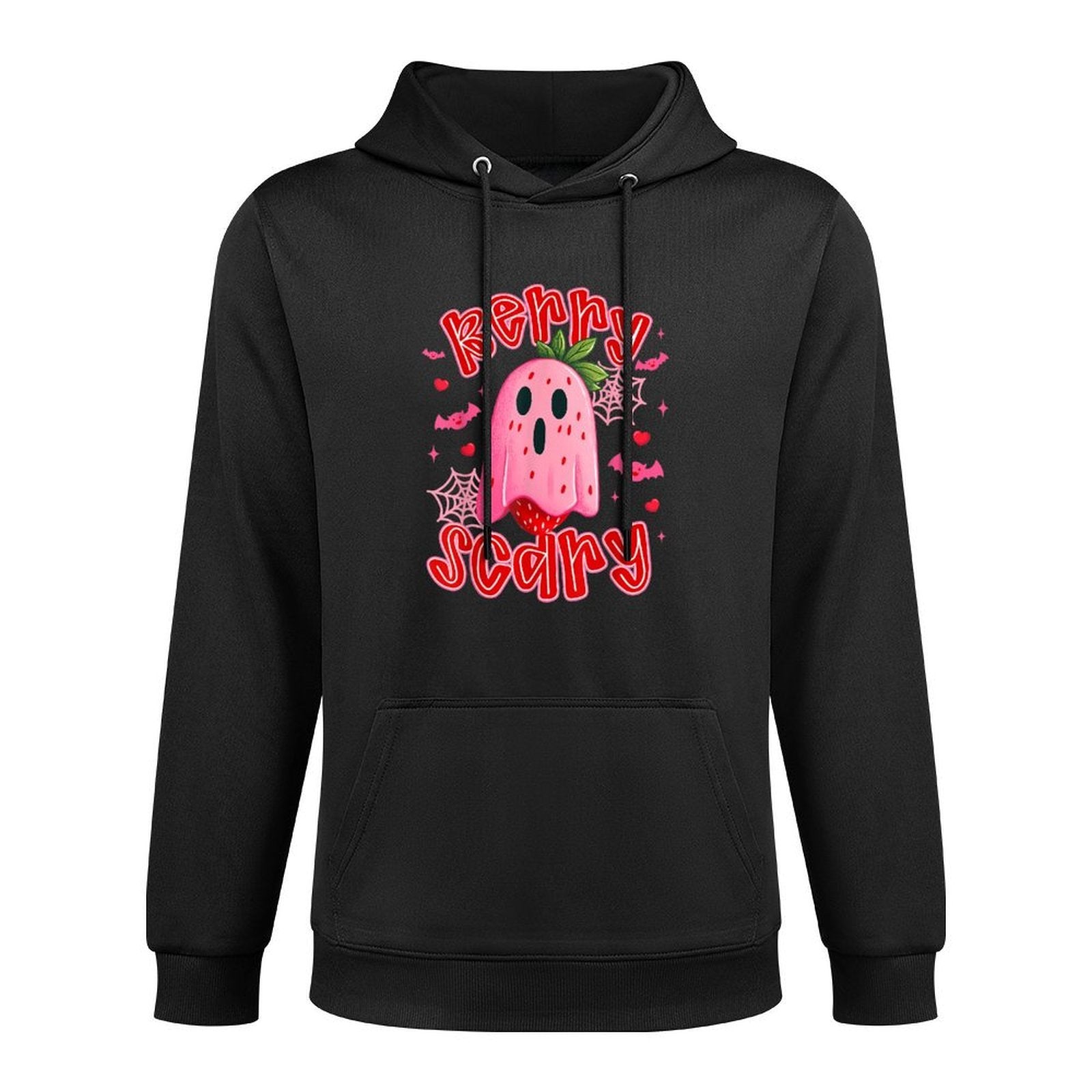 Berry Scary Cute Halloween Strawberry Ghost Cartoon Funny Casual Wear Hoodie
