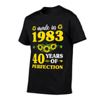 40th Birthdays For Women, Made In 1983 Sunflower  Oversized Silhouette T-Shirt