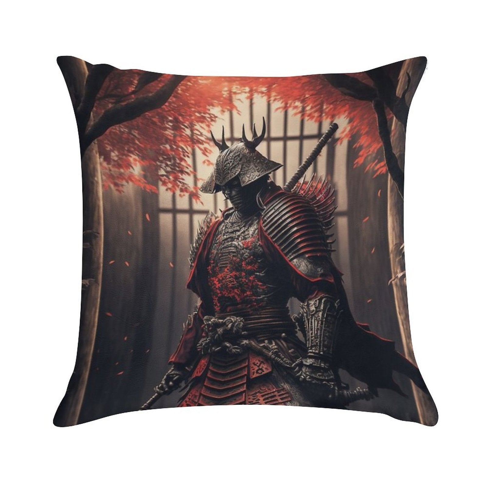 Armored Samurai Soft Shrink-Resistant Throw Pillow