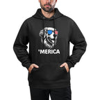 Merica Patriotic Golden Retriever Dog 4th of July Moisture-Wicking Hoodie