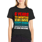 Kids How Many Years, Month, Days, Minutes And Seconds Is 6 Years  Rolled Sleeves T-Shirt