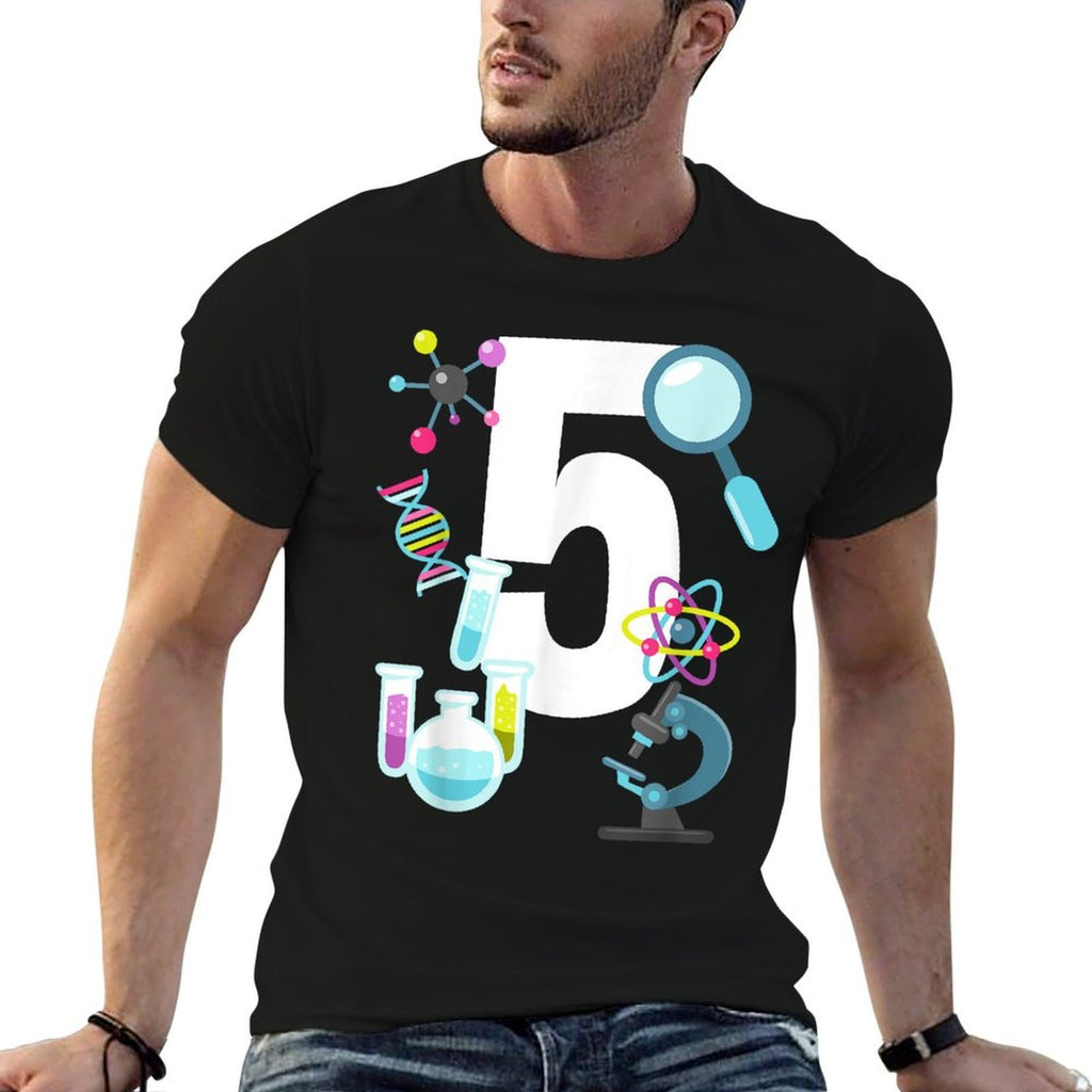 Science STEM 5 Year Old 5th Birthday Party Boys Girls  Odor-resistant T-Shirt