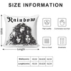 Rainbow Black Skets Soft Reinforced Edging Throw Pillow