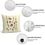 Tomato Varieties Spread Soft Durable Construction Throw Pillow