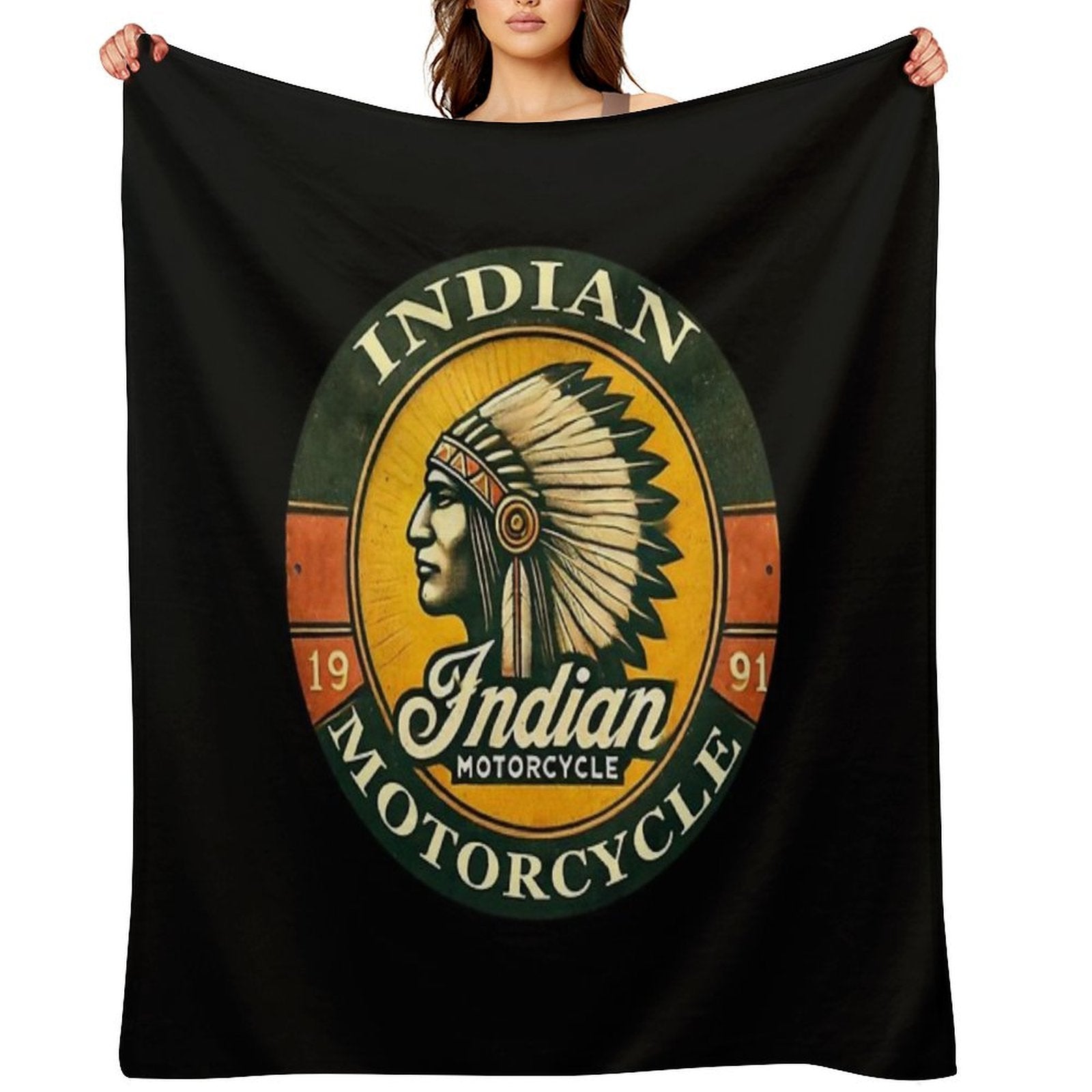 Indian Motorcycle Vintage Sign Compact Throw Blanket