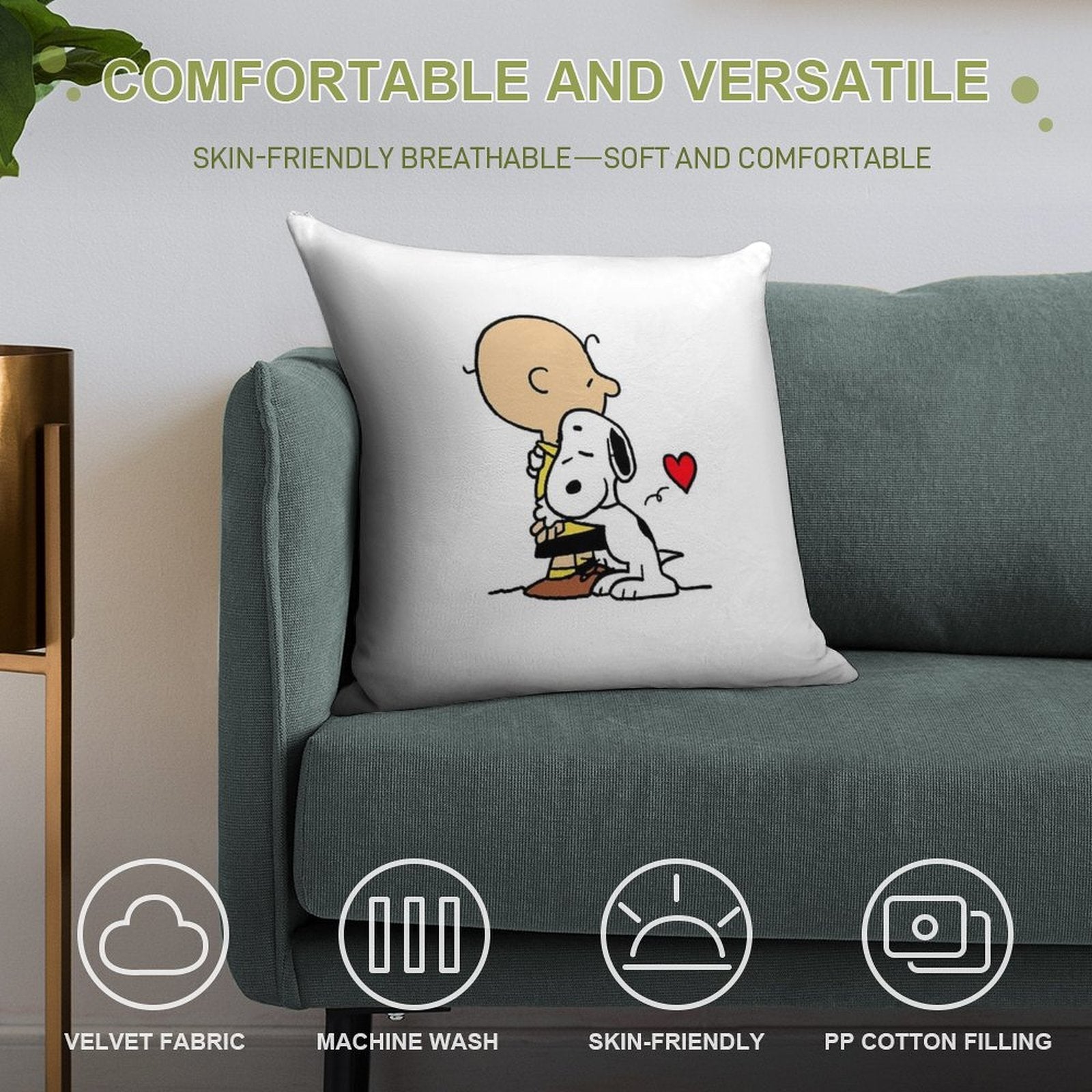 Minimalist Black And White Polkadots Soft Short Plush Fabric Throw Pillow