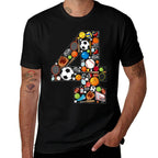 4th Birthday Sports Theme 4 Year Old Boy Girl Birthday  Relaxed-fit T-Shirt