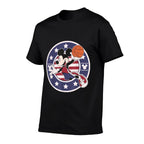 Disney Mickey And Friends Mickey Basketball USA  Ribbed Collar T-Shirt