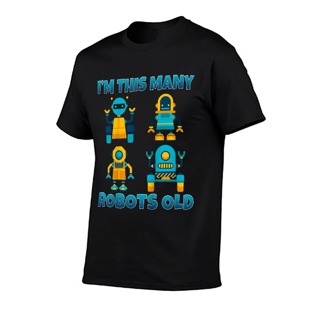 Kids I'm This Many Robots Old Robotics Kids 4th Birthday Party  High-quality Stitching T-Shirt