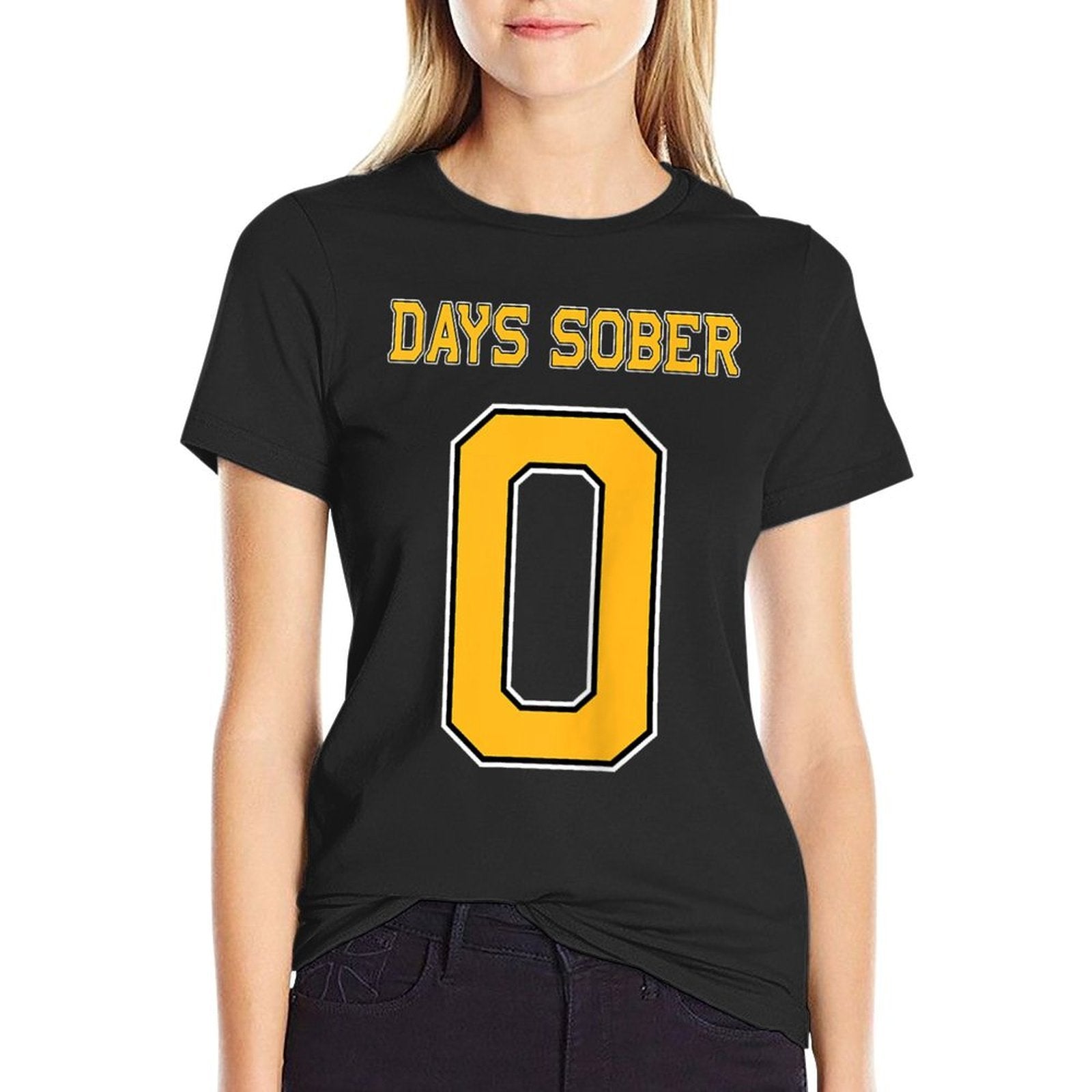 0 DAYS SOBER Jersey Hockey Football Funny Drinking  Trendy Pattern T-Shirt