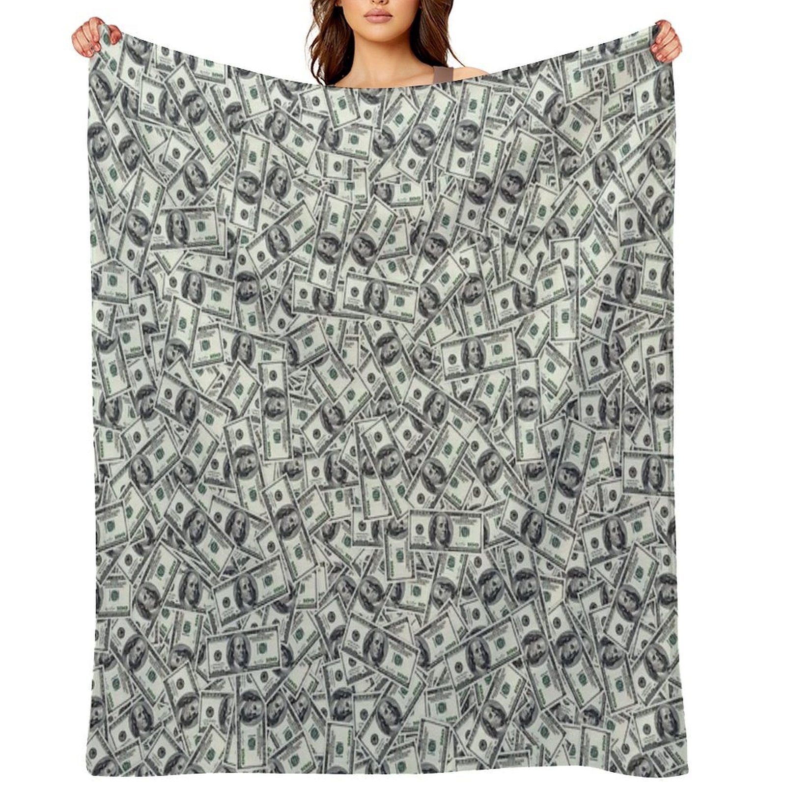 Giant Money Background 100 Dollar Bills Quick-dry Throw Blanket