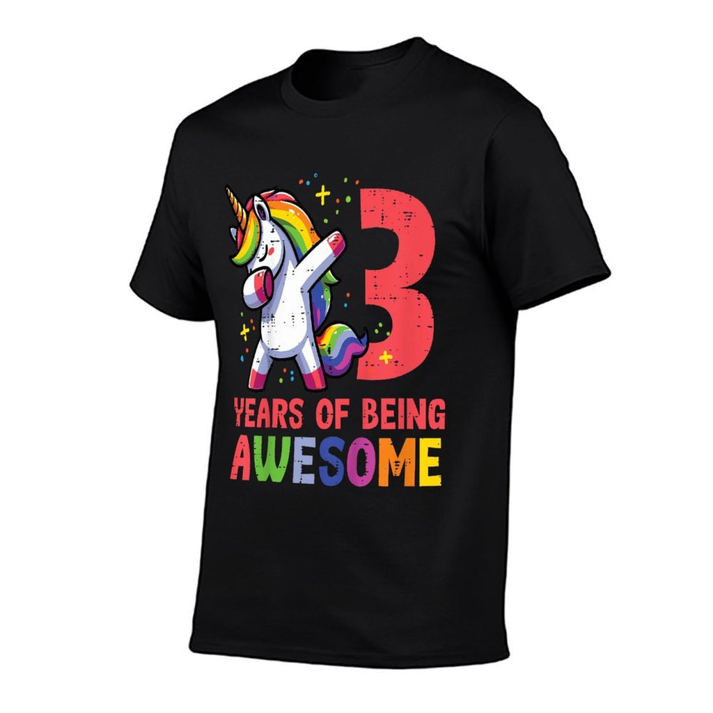 Kids 3 Years Of Being Awesome Unicorn Dab 3rd Birthday Girls Kids  Versatile T-Shirt