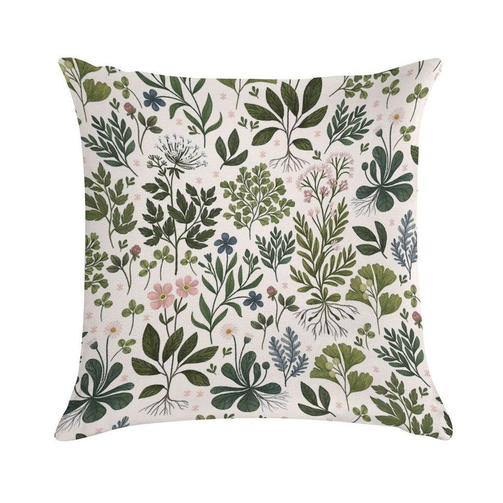 Herbarium Bright Soft Shrink-Resistant Throw Pillow