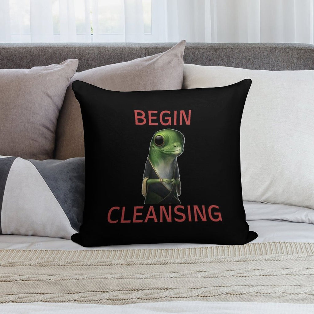 Stellaris Begin Cleansing Priki-ti-ki Gecko Meme Soft Durable Construction Throw Pillow