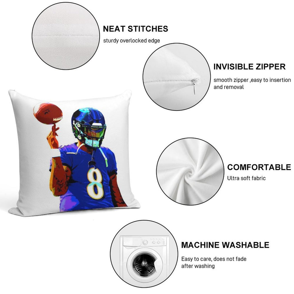 Handdrawn Lamar Soft Durable Construction Throw Pillow