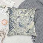 Shells And Swirls, Cool Gray And Cream Soft Washable Throw Pillow