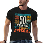 50 Years Old Retro Distressed 50th Birthday Gifts 600 Months  Polyester Blend T-Shirt
