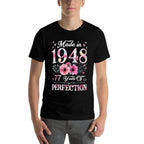 77 Year Old Made In 1948 Floral 77th Birthday Gift For Women  Slim-fit Cut T-Shirt