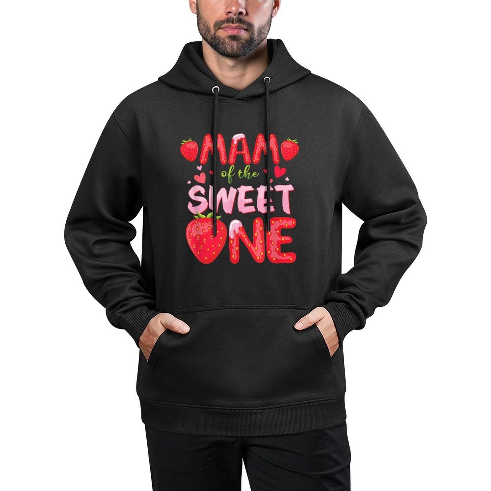 MAM Of The Sweet One Strawberry Birthday Family Party Shrink-Resistant Hoodie