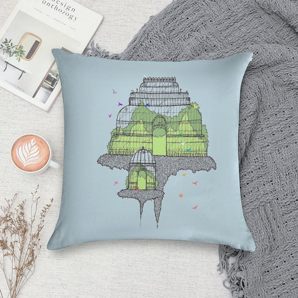 Botanical Gardens Soft Short Plush Fabric Throw Pillow