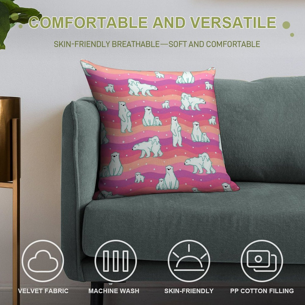 Polar Sunset Soft Gift Ready Throw Pillow