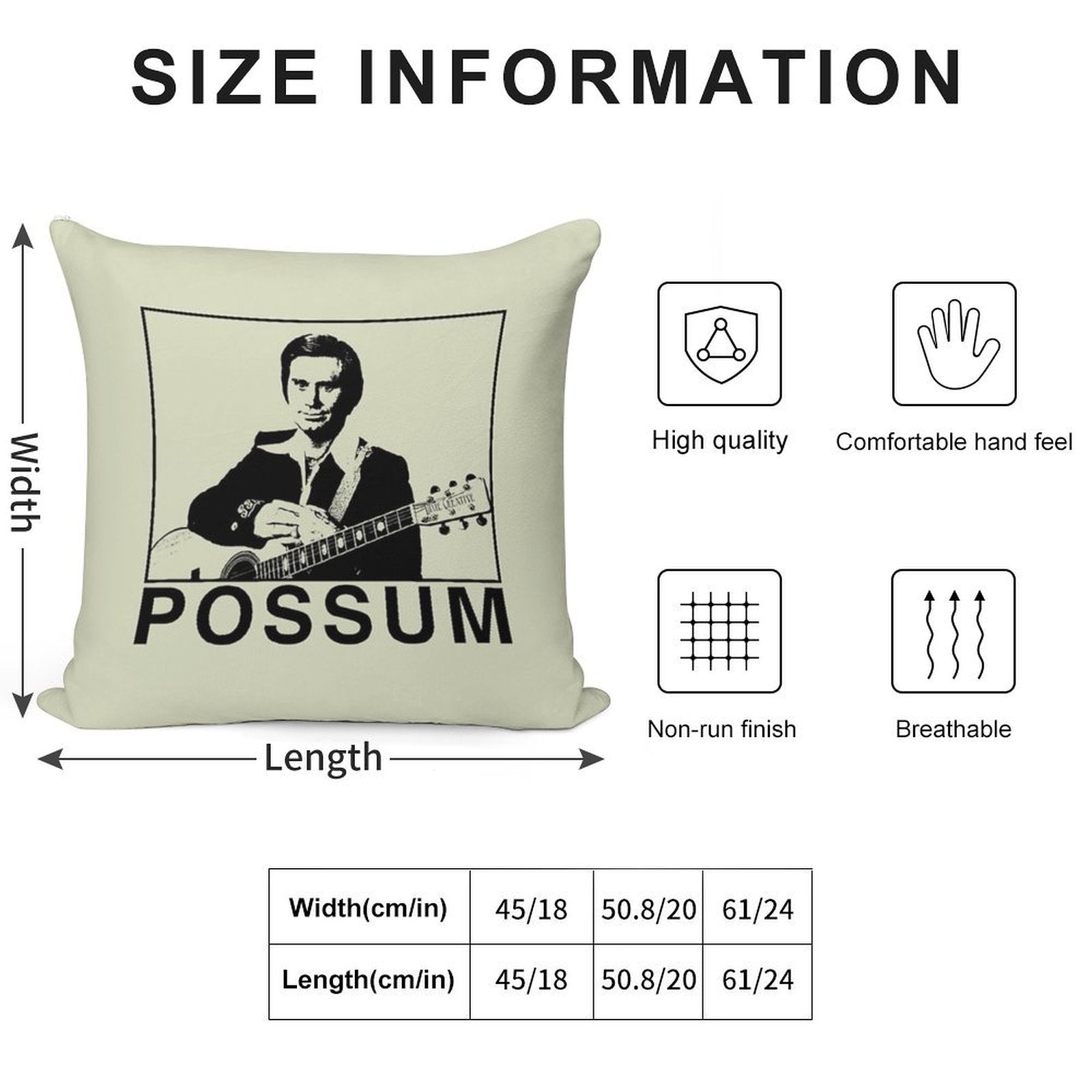 Vintage The Possum George Jones Soft Skin-Friendly Throw Pillow