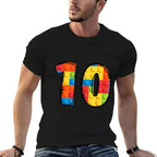 10 Year Old Blocks Building Master Builder 10th Birthday  Slim-fit Cut T-Shirt