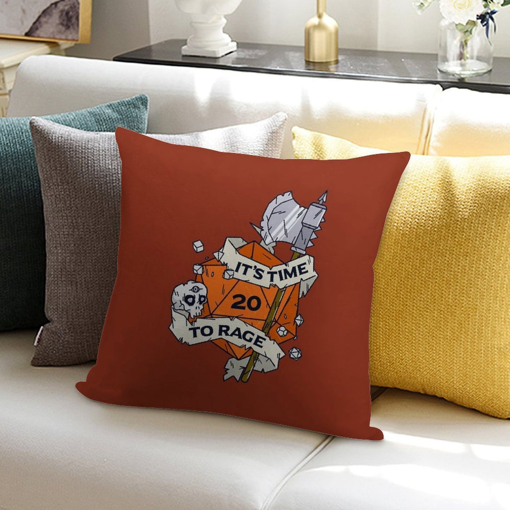 Tabletop RPG Barbarian - It's Time To Rage Soft Style Accent Throw Pillow
