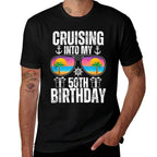 50 Year Old Birthday Cruising Into My 50th Birthday Cruise  Cotton T-Shirt