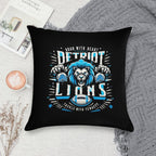 Roar With Heart Detroit Lions Graphic Soft Washable Throw Pillow