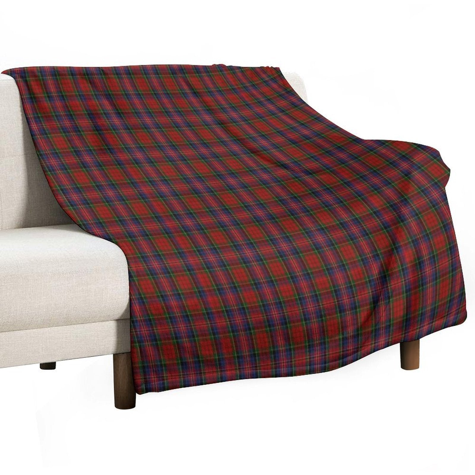 MacPherson Clan Tartan Easy Care Throw Blanket