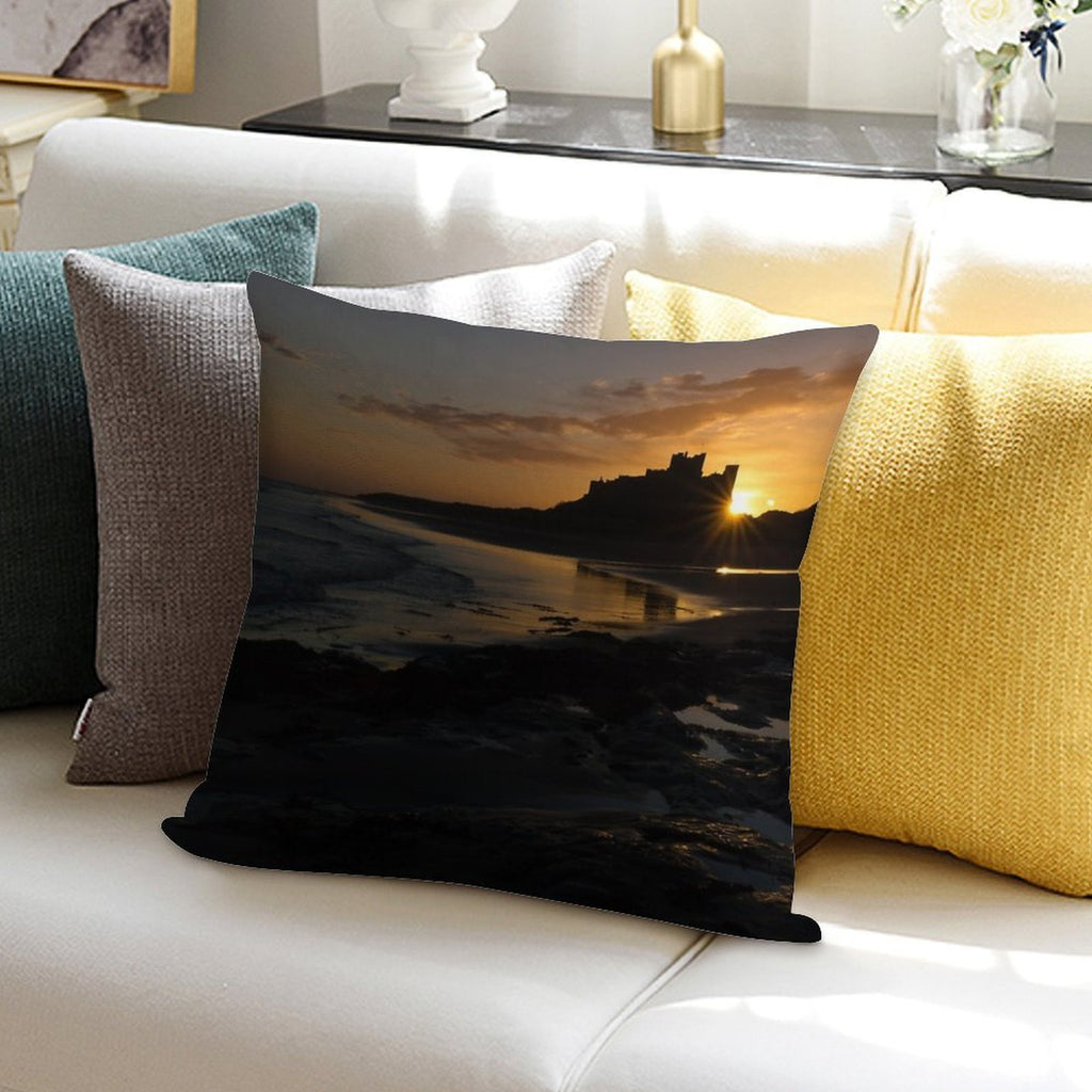 Bamburgh Castle - Sunrise Soft Multiple Sizes Throw Pillow
