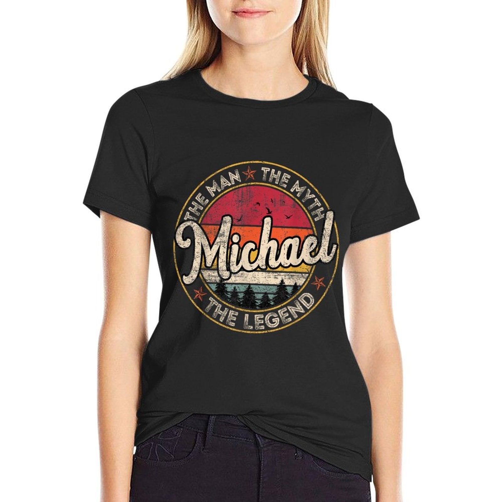 Michael The Man The Myth The Legend Personalized Name  Stretchy T-Shirt